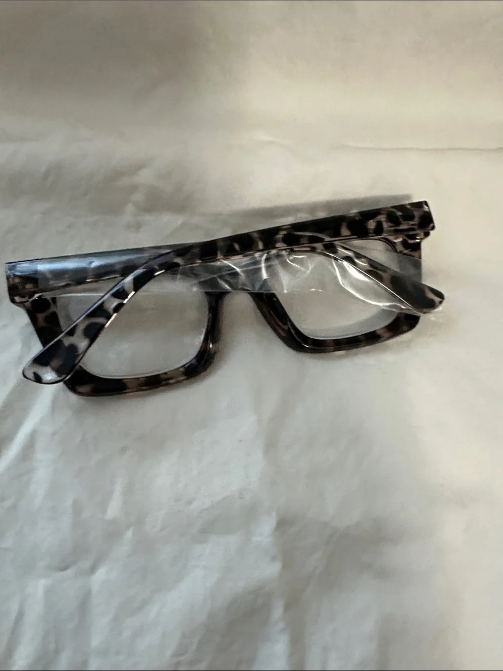 Tortoiseshell Square Reading Glasses - Gray/Black -+3.00 and bluelight blocker